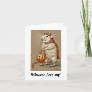 Rat Devil, Halloween Greetings! Card