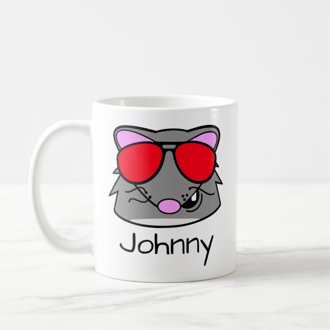 Rat Doodle Face Personalized Coffee Mug (Left)