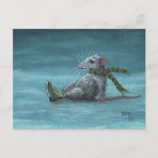 Rat est tombé tandis que la carte postale de patin