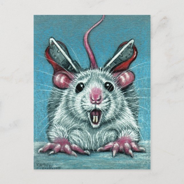 Rat Fell Ice Skating Postcard (Front)