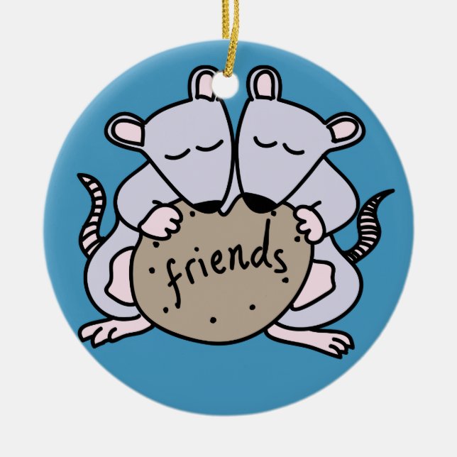 Rat friends ceramic ornament (Front)
