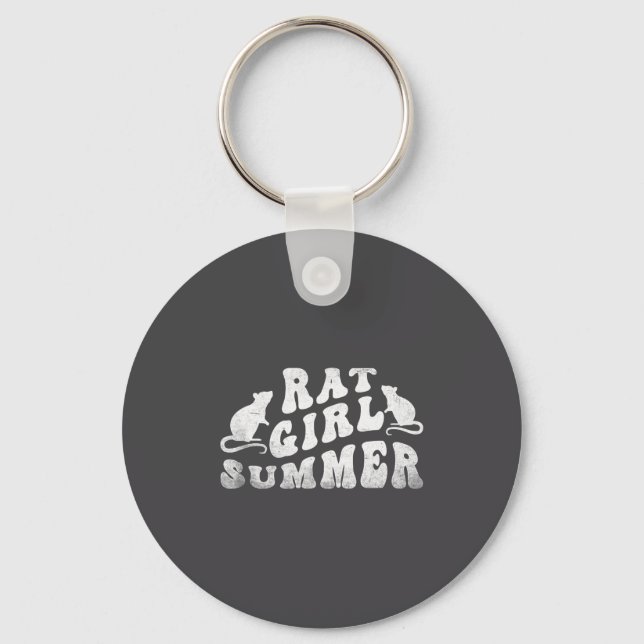 Rat Girl Summer, Animal Lover, Hello Summer, Funny Keychain (Front)