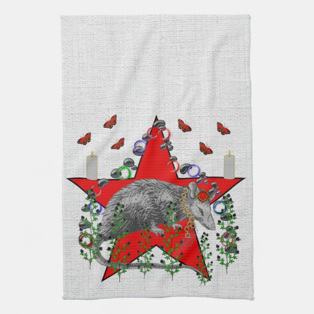 Rat God Kitchen Towel (Vertical)