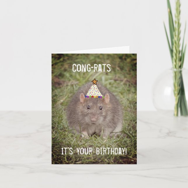 Rat Happy Birthday - Carte de plaisir (Devant)