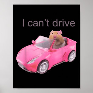Rat I Can't Drive Funny For Men Women Poster