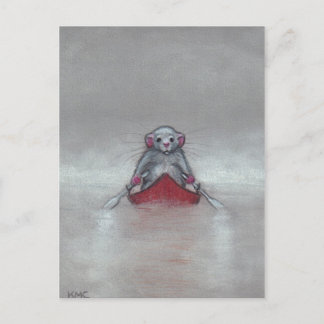 Rat in Boat in Fog Carte postale