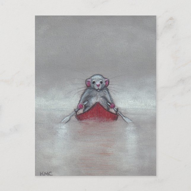 Rat in Boat in Fog Postcard (Front)
