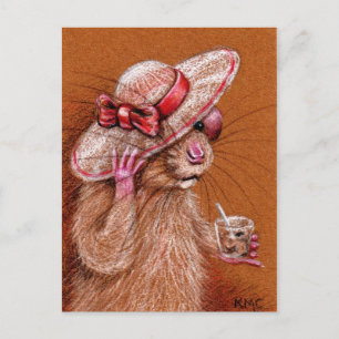 Rat in Floppy Hat Postcard