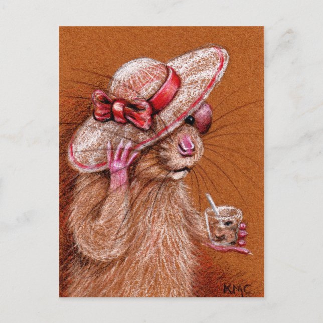 Rat in Floppy Hat Postcard (Front)