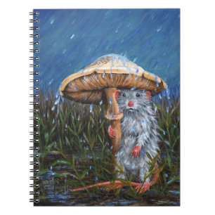 Rat in rain under mushroom Notebook