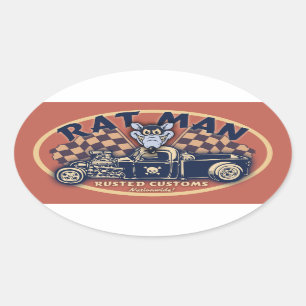 Rat Man II -ov Oval Sticker