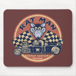 Rat Man Rusted Customs Mouse Pad