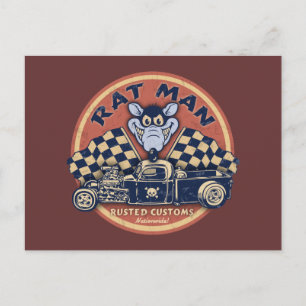 Rat Man Rusted Customs Postcard