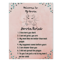 Rat Mom: Pet Rat House Rules Décor Canvas