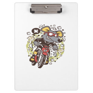 Rat Motocross Rider Clipboard
