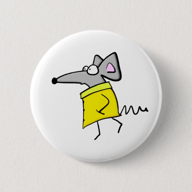 Rat on the Catwalk 2 Inch Round Button (Front)