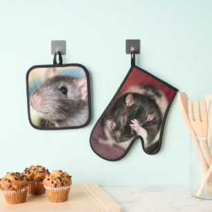 Rat oven mitt & pot holder set