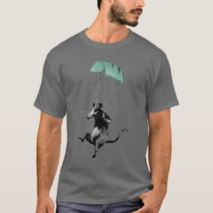 rat parachuting with facemark 3 T-Shirt