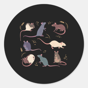 Rat Pet Mouse Animals Pastel Goth Classic Round Sticker