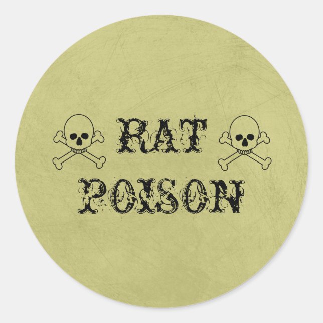 Rat Poison Vintage Halloween Potion Labels (Front)