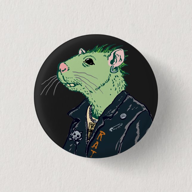 Rat Punk™ 1 Inch Round Button (Front)