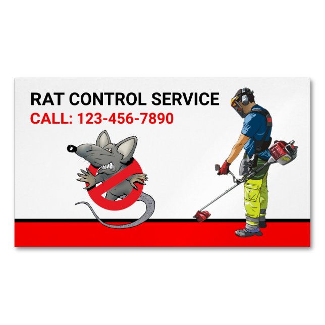 Rat Removal Professional Pest Control Service Magnetic Business Card (Front)