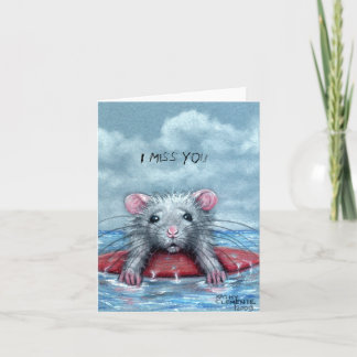 Rat Sad Surfer, I Miss You Note Card