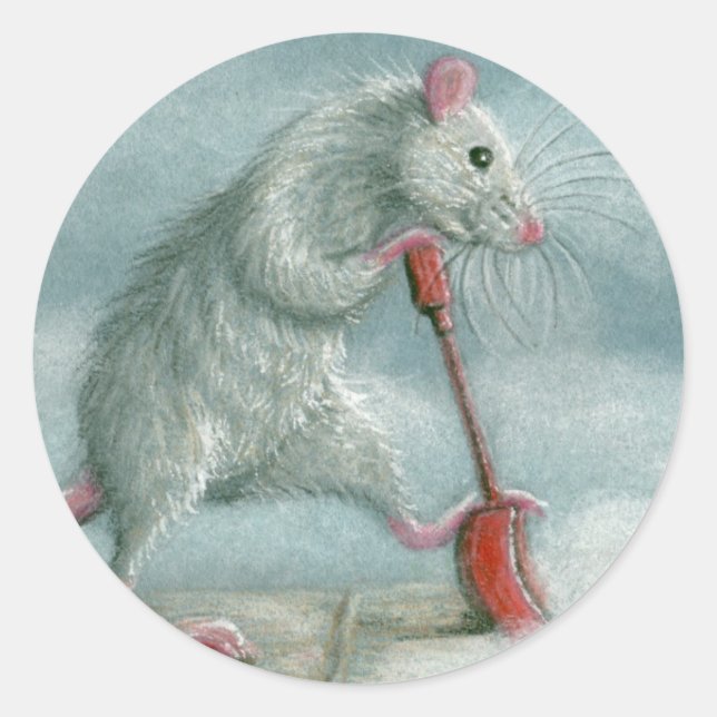 Rat shoveling snow stickers (Front)
