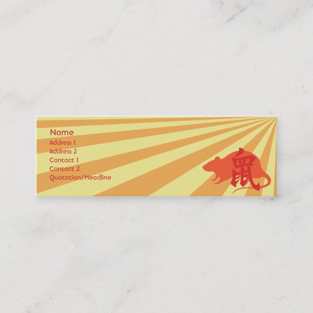 Rat - Skinny Mini Business Card (Front)