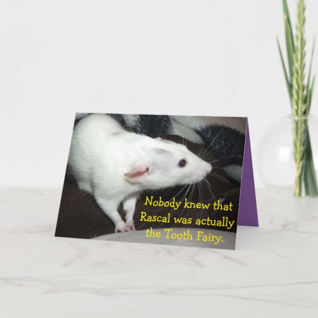 rat sournois, carte d'anniversaire (Devant)