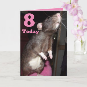 Rat standing customizable 8th Birthday Card