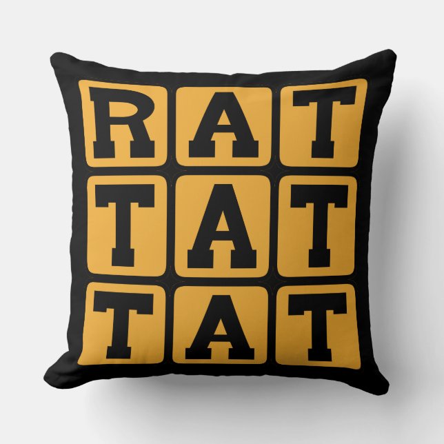 Rat Tat Tat, Drum Pattern Throw Pillow (Front)