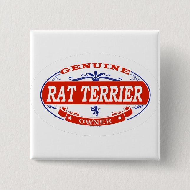 RAT TERRIER_ 2 INCH SQUARE BUTTON (Front)