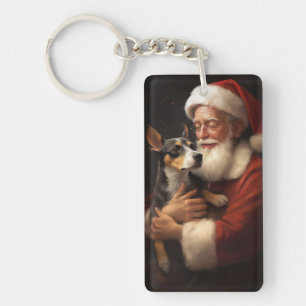 Rat Terrier avec le Père Noël Festif Noël