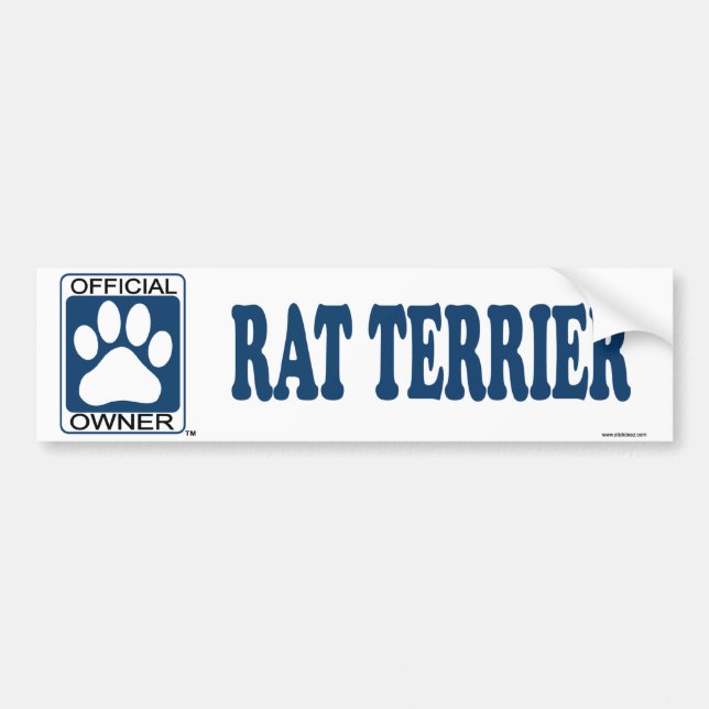 RAT TERRIER_Blue Bumper Sticker (Front)