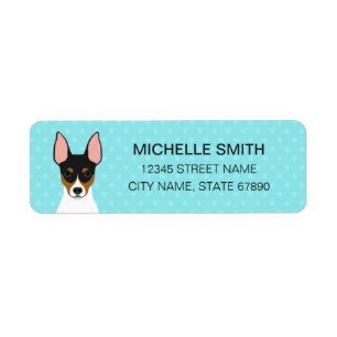 Rat Terrier Blue Return Address Label