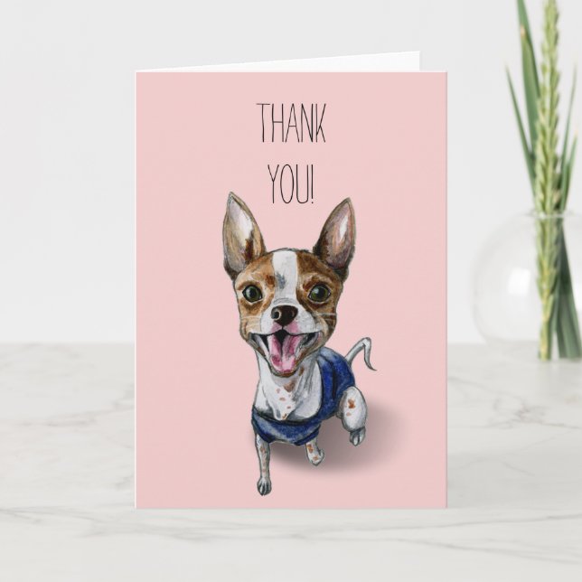 Rat Terrier Chien Aquarelle Peinture | Merci (Devant)