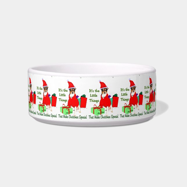 Rat Terrier Christmas  Bowl (Front)