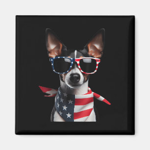 Rat Terrier Dog 4th Of July American Independence  Magnet