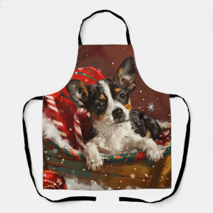 Rat Terrier Dog Christmas Festive Apron