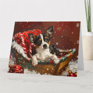 Rat Terrier Dog Christmas Festive Card
