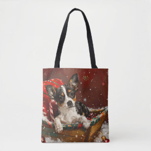Rat Terrier Dog Christmas Festive Tote Bag