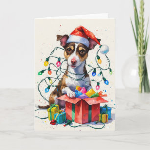 Rat Terrier Dog Christmas Greeting Card