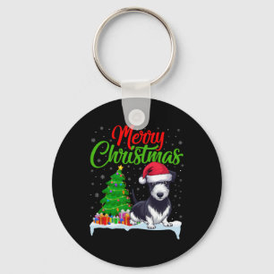 Rat Terrier Dog Christmas Tree Lights Funny Xmas D Keychain