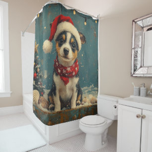 Rat Terrier Dog Christmas Vintage Beach 