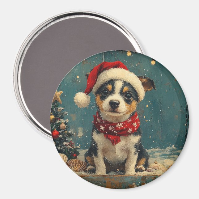 Rat Terrier Dog Christmas Vintage Beach  Magnet (Front/Back)