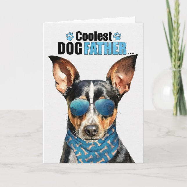 Rat Terrier Dog Coolest Dad Father's Day Holiday Card (Front)
