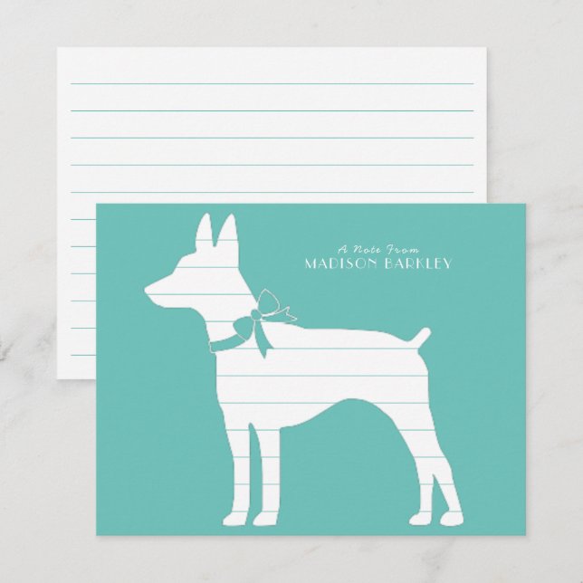 Rat Terrier Dog Puppy Thank You Card (Front/Back)