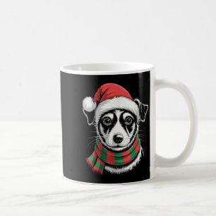Rat Terrier Dog Xmas Santa Hat Scarf Christmas Cos Coffee Mug