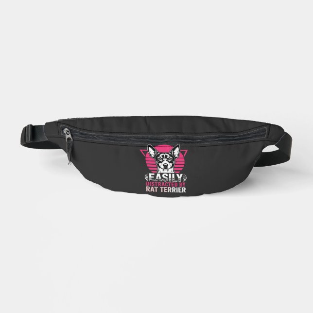 Rat Terrier Easily Distracted Retro Dog Fanny Pack (Front)